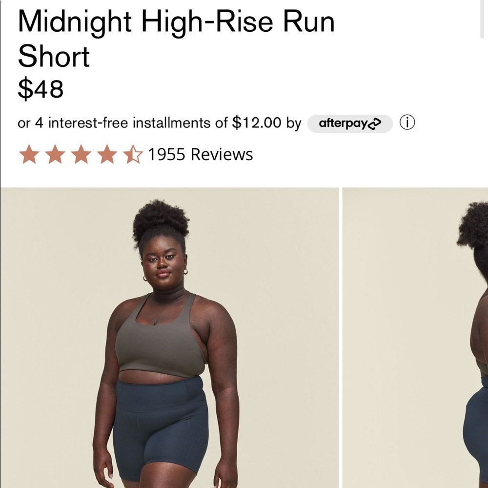 girlfriend collective midnight high rise run short